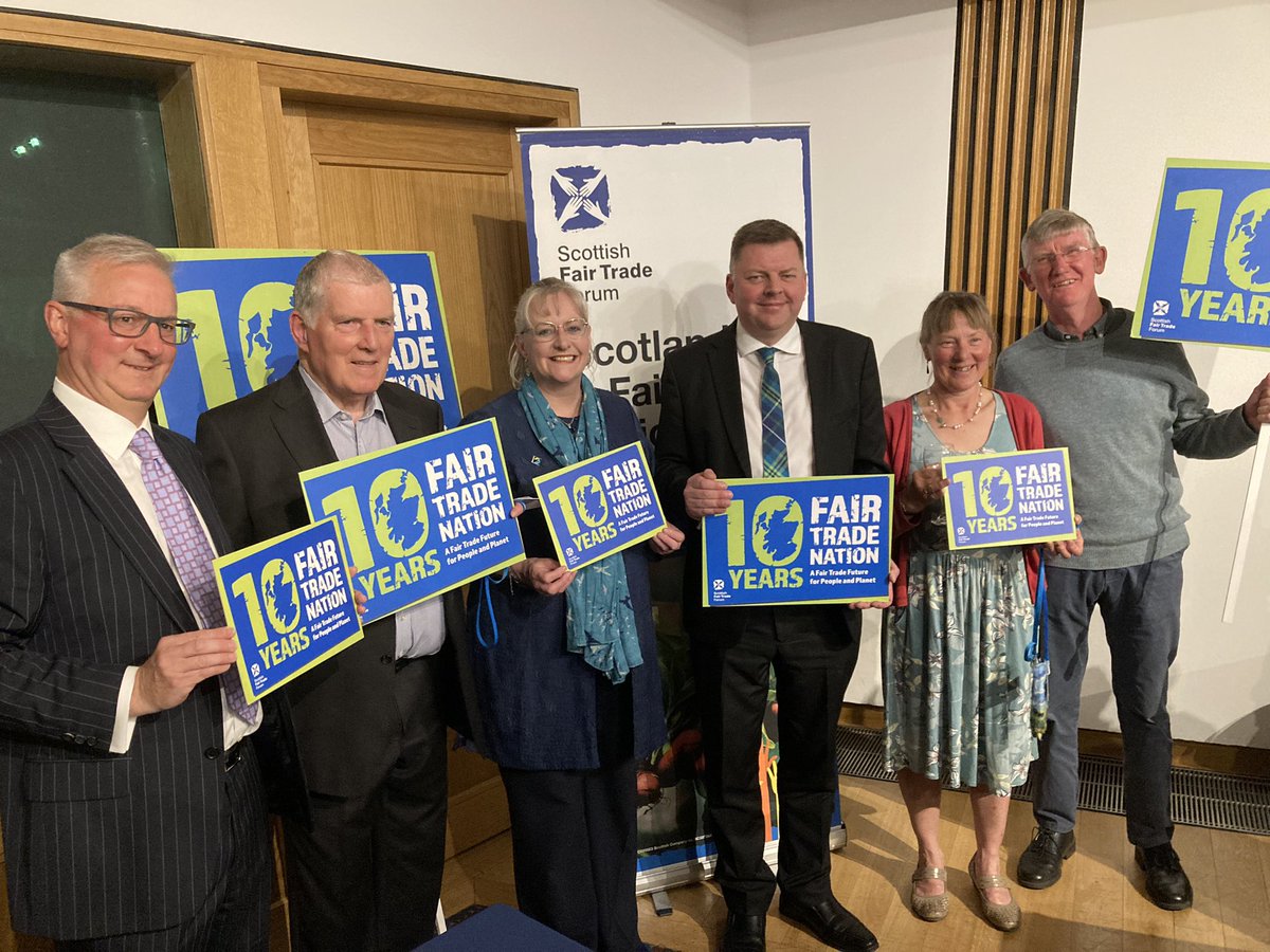 Delighted to have a strong #dumfriesandgalloway presence at the @ScotParl tonight for the #10years @FairTradeNation celebrations 🥳🤩 @colinsmythmsp @DGCEmpowerment