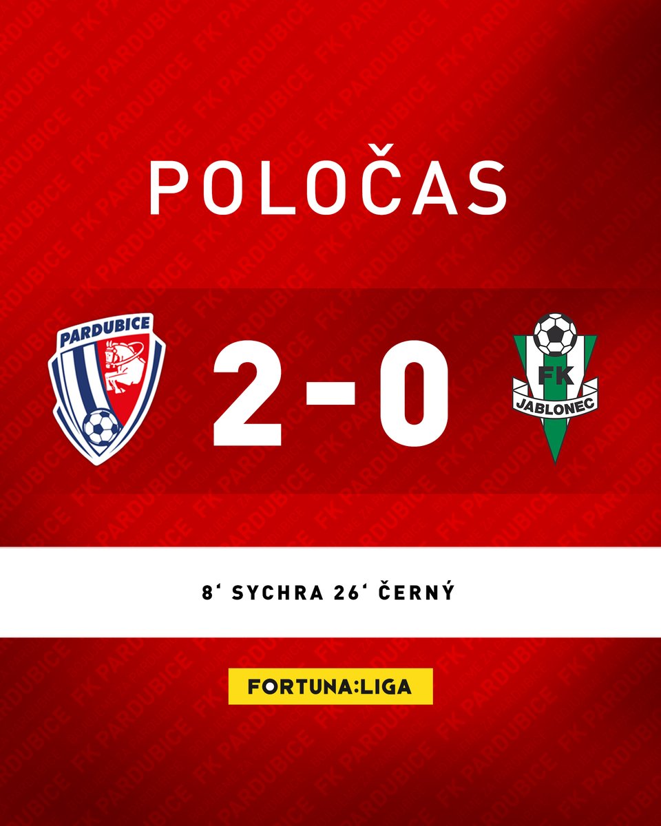 FK_Pardubice's tweet photo. POLOČAS | Jsme na dobré cestě za body, ale ještě máme před sebou druhých 45 minut! #pcejab https://t.co/R4CjeV0doc