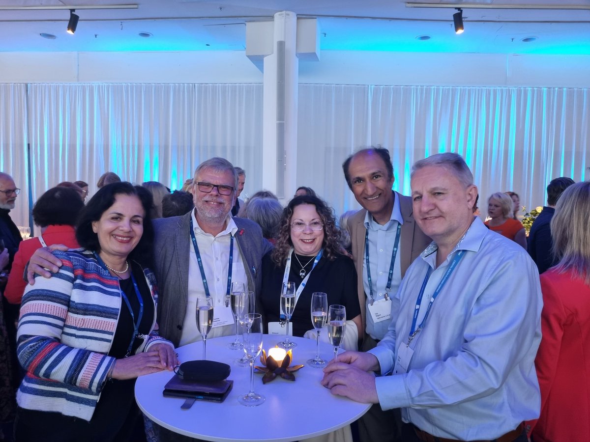 Lovely evening at #mie2023 #efmi with the current @efmi president and previous president @chronaki 
@bcs is working in #health and #care @FCI #healthinformatics