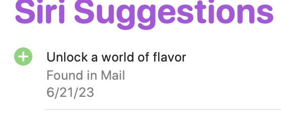 Solid reminder suggestion from Siri here.