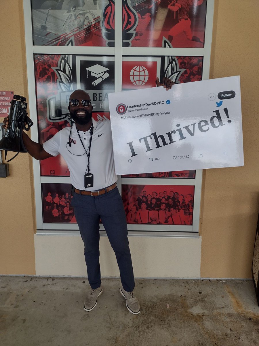 The Leadership Development team would like to congratulate Willow Louis for thriving his first year as assistant principal at Palm Beach Central High School. Keep thriving, AP Louis! #APInduction #TopTalentGrowsHere #Thriving