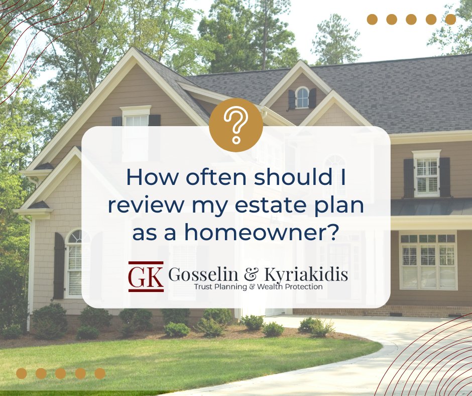 Homeowners, regularly review your estate plan to adapt to life events, changing goals, and tax law updates. Protect your assets and honor your wishes with Gosselin Law. Call (781) 782-6000 for personalized guidance. #EstatePlanning #HomeownerTips #GosselinLaw