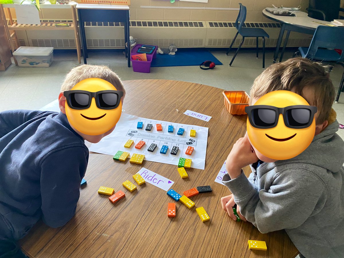 Park the domino in the matching numeral spot was a hit in Primary!These two were then trying to make two dominos match a bigger whole number. 😍 Thank you @DebbieF43017305 for your math expertise! @weschoolns @avrce_ps