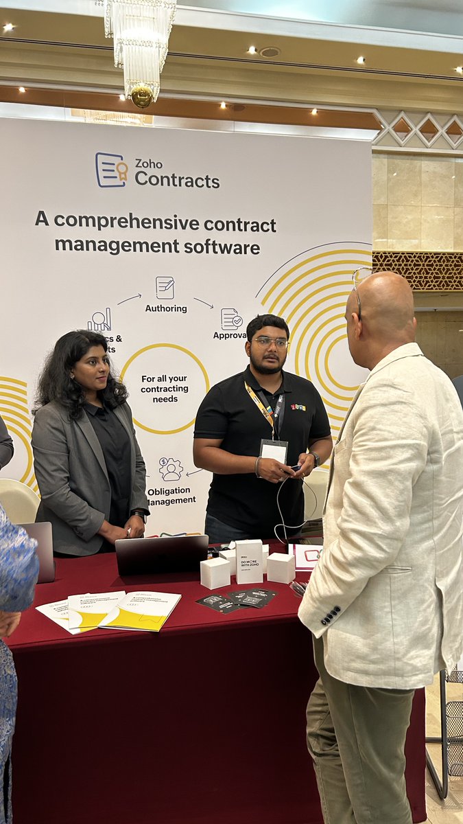 ZohoContracts's tweet photo. Hello Dubai!
We're in your city for the LexTalk World Global Conference happening today and tomorrow at the Millennium Plaza Downtown Hotel.
Come drop by and say hello? We would love to discuss all things contracts with you!
@ZohoMENA
#ContractManagement #LexTalk #Dubai https://t.co/yqO7oIpVfT