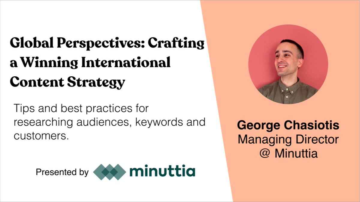 You don't wanna miss this week's webinar with Minuttia on creating an international content strategy ✍️🌎 it'll be tomorrow, thursday 5/25 @ 1PM EST

sign up to RVSP/ get the recording here → airmeet.com/e/78ae6590-dfa…