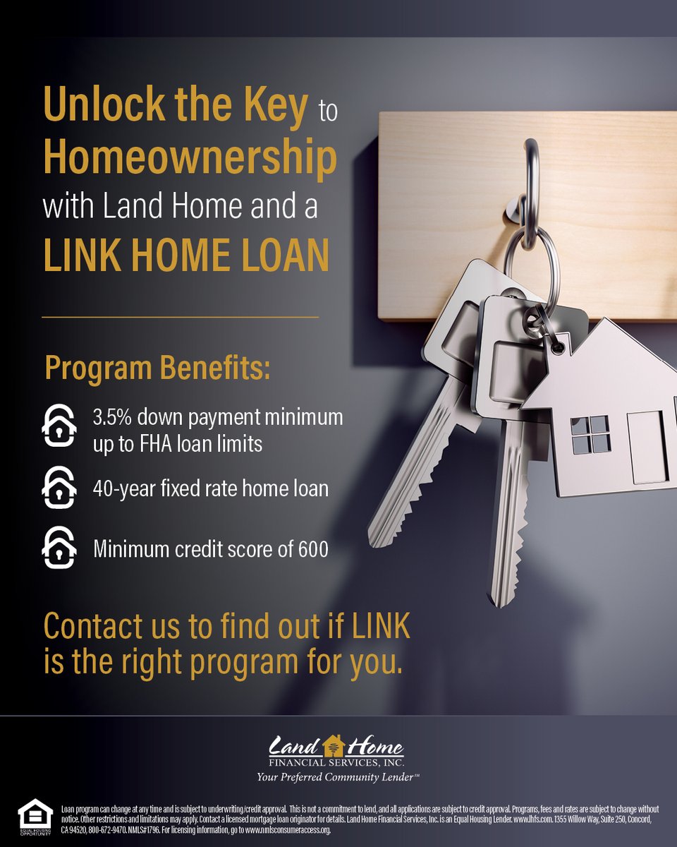 LandHomeFin's tweet image. If buying a home has been just out of reach for you, we would like to introduce you to the LINK home loan program. It provides a homeownership solution for those who have not been able to qualify for a traditional mortgage. 

#whyrent #LHFS #communitylending