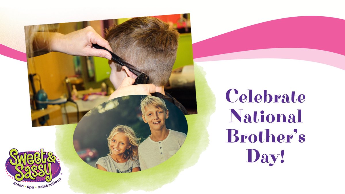 SweetSassyFan's tweet photo. Boy oh boy- Happy National Brother's Day! Bring your favorite brother to your favorite salon for a boy's cut. Because girls don't have to have all the fun. He'll be saying "thanks, bruh!" in no time. Book now at https://t.co/YUpLyxhlLh https://t.co/mXBYP3HeiO