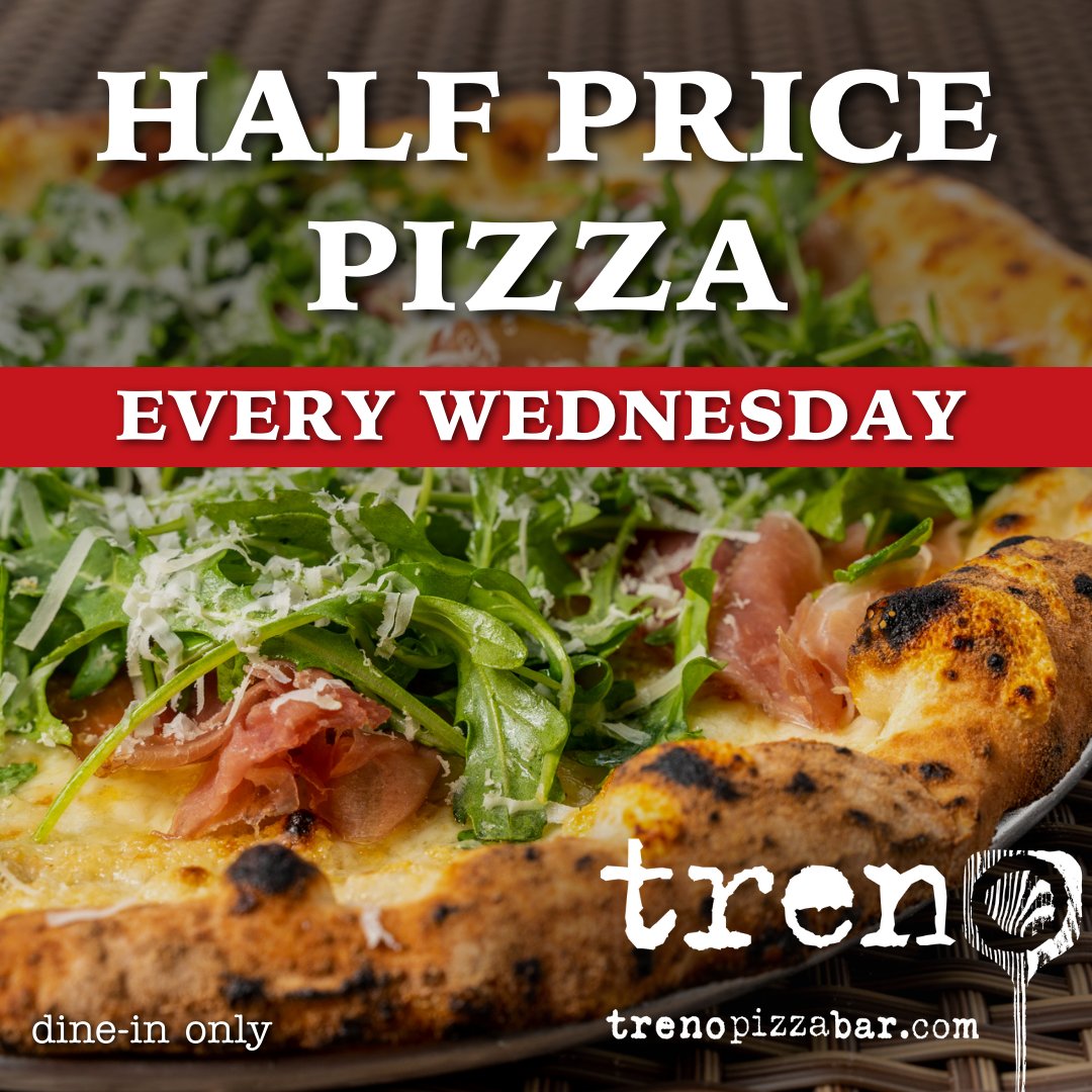 That's Amore!  1/2 Price Pizza Wednesdays at  !  📍233 Haddon Ave.  #trenopizzabar #vino #halfprice #haddontwp #dinein #dinelocal #shophaddon