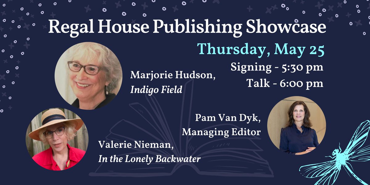 Chapel Hill folks, we hope to see you at Flyleaf tomorrow at 5:30 for a Regal House Publishing Showcase moderated by RHP's Pam Van Dyk, with Marjorie Hudson & Val Nieman. Please support this fabulous indie bookstore & get your signed copies at the event! flyleafbooks.com/event/regal-ho…