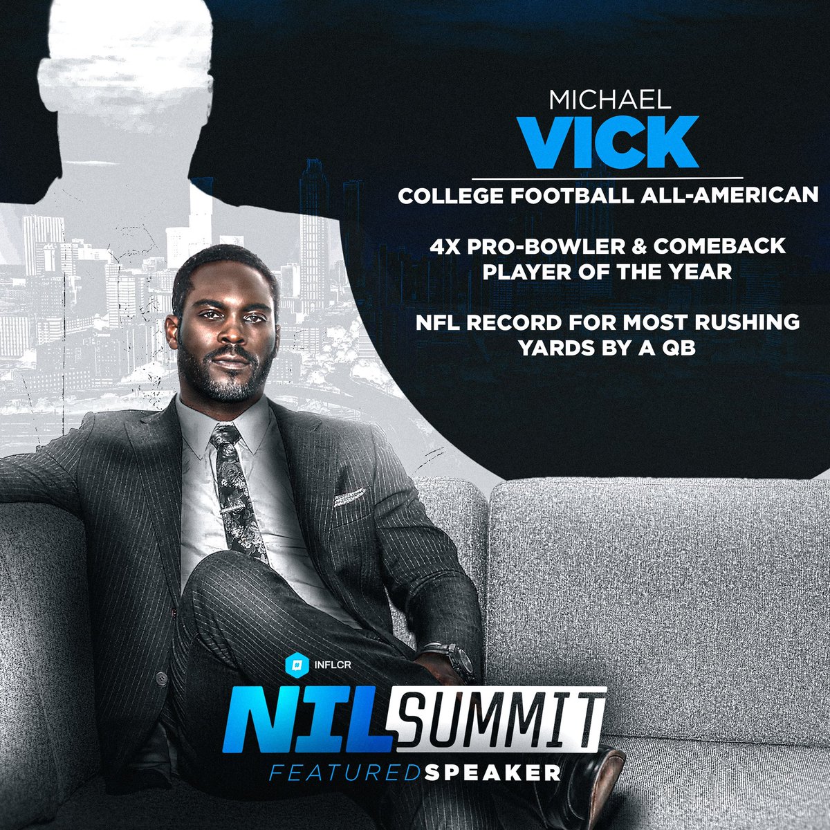 NILSummit's tweet image. We are thrilled to announce College Football All-American and @NFL record holder, @MichaelVick, will be joining us at the #NILSummit as a Featured Speaker!