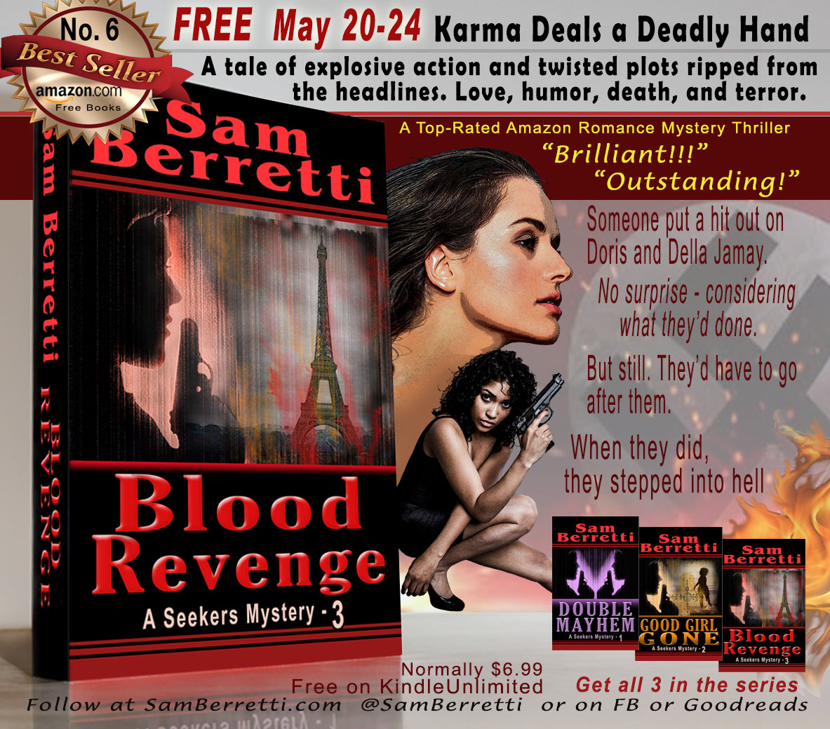 #WednesdayThought  
LAST DAY - Top-rated #FreeBook 

#Goodreads #AmReading #FreeKindleBook #KindleBookGiveaway #ThrillerBooks #Suspense #Mystery #GirlPower #ReadingCommunity #Bookworm #BookLovers #BYNR #BookClub #AmazonGiveaway #KindleBook

Here>> bit.ly/BloodRevng