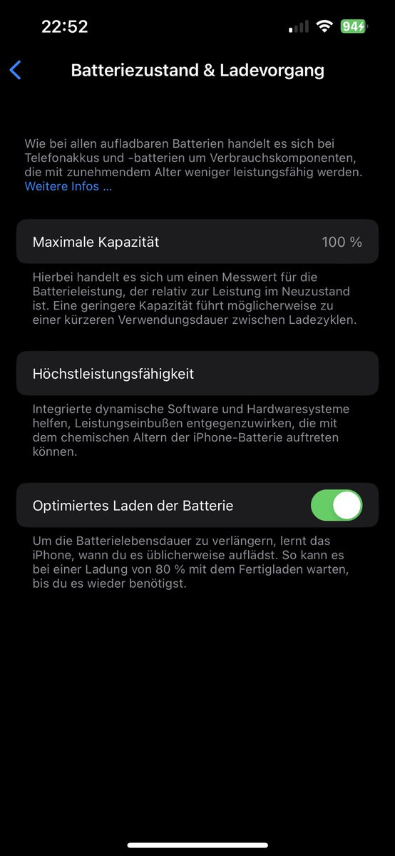 LivestreamPast's tweet photo. @faridxw Nach einem Jahr ca iPhone 14, mein iphone 11peo davor war nach einem jahr bei 80% maximal https://t.co/KVbZGKAvEq