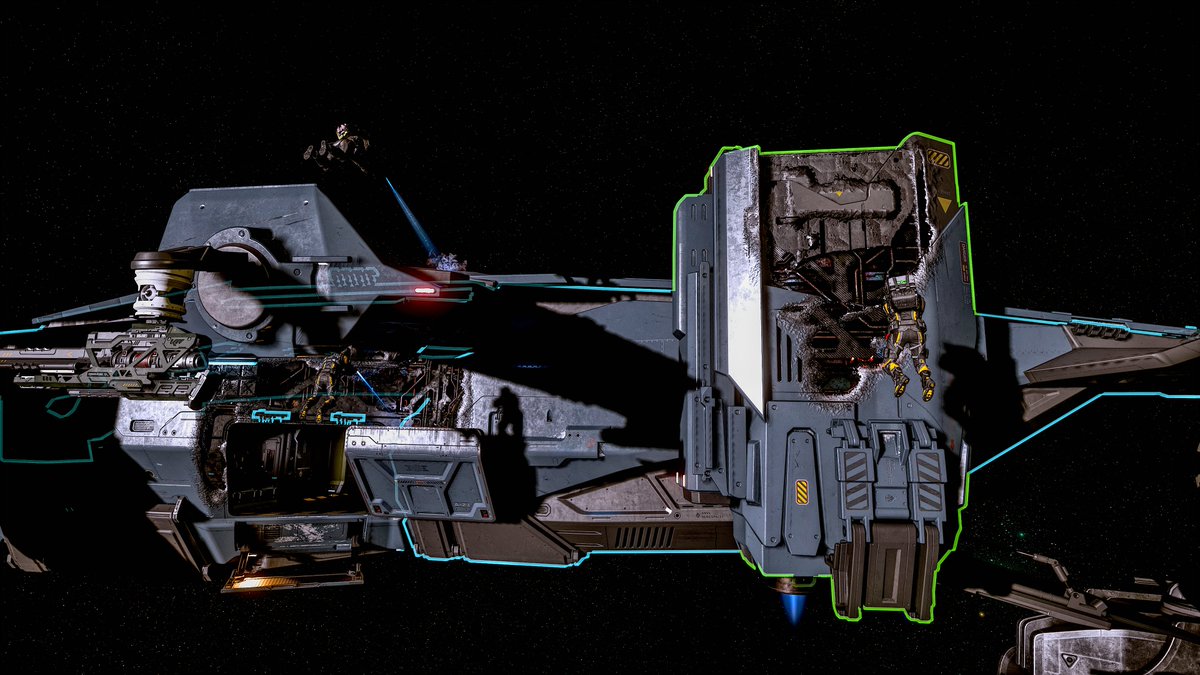 SaltyDogsSC's tweet photo. Salvage and rescue were on the menu tonight. 
We got a beacon to pick someone up and to our surprise it was a stranded MedRunner. 
We're always happy to help fellow citizens in distress! 

#StarCitizen https://t.co/kOsWAh9SsK