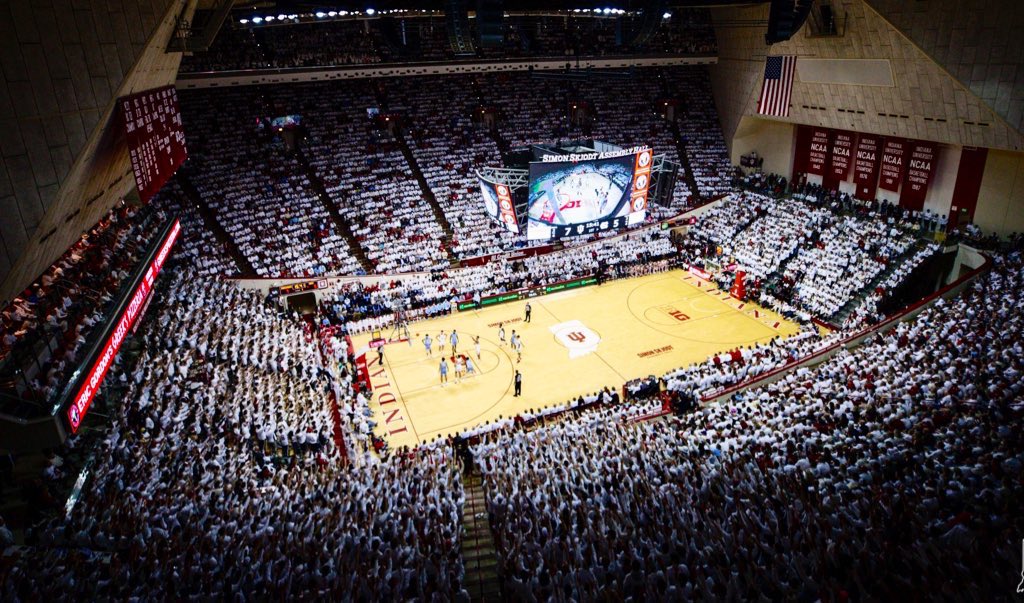 ClifMarshall's tweet photo. Thank you Hoosier Nation for helping @IndianaMBB lead the B1G Conference in attendance this season! Assembly Hall is one of the greatest arenas in all of basketball because of our great fans.

“If you haven’t been to Indiana’s Assembly Hall, it’s bucket list and easily a Top 5 hoop venue. Just awesome.” @JayBilas