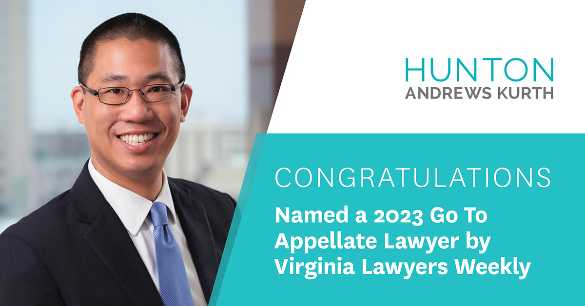 Congratulations to partner Elbert Lin for recently being honored by Virginia Lawyers Weekly as one of 20 “Go To Lawyers” for appellate law in the Commonwealth. <a href="/VALW/">VA Lawyers Weekly</a> 

Read more about Elbert's recognition here: ow.ly/HWQ950OvSVF
