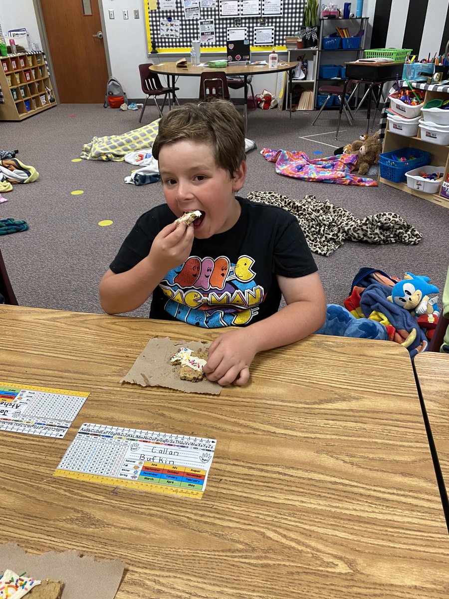 When you work extra, extra hard to have Ms. Hamilton make you a cookie cake for your birthday!!! We love celebrating achievements in our room!