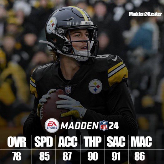 Fence Gate on Twitter "Kenny Pickett madden 24 rating confirmed by Madden24Leaker"