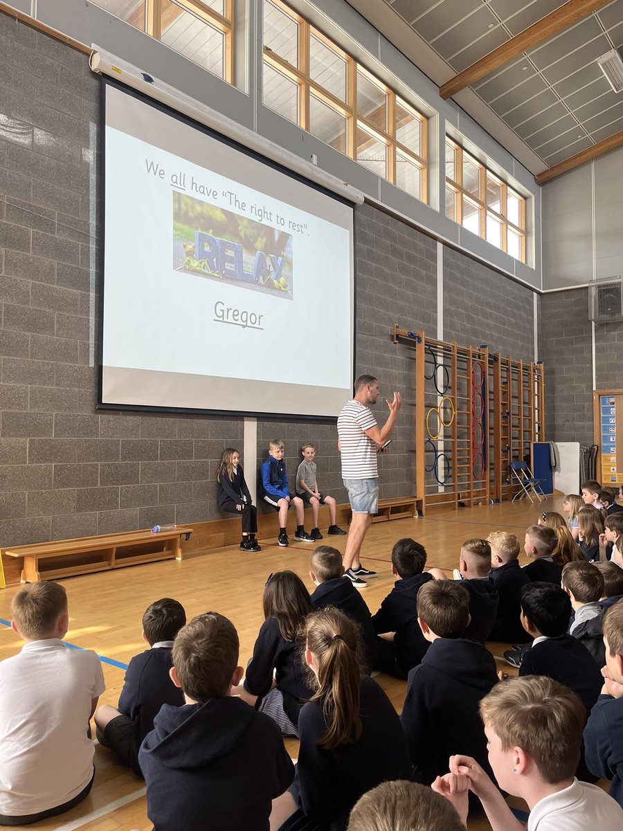 CuthbertsonLVPS's tweet image. We had a lovely Rights assembly this week. I can’t wait to see and try out the brain breaks the pupils come up with for this month’s challenge set by the Rights Knights! ⭐️ P5 loved testing out some mindfulness activities linking to Article 31, the right to rest! @LVPS_RRSA