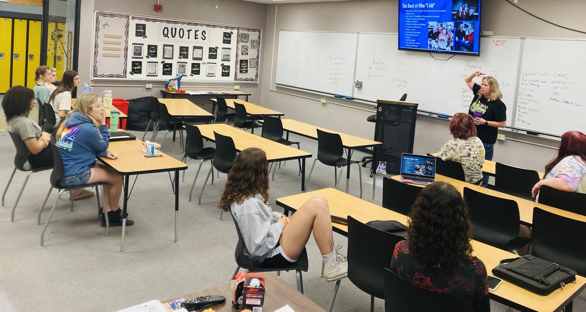 SadiePfantz's tweet photo. Thank you ⁦@kube4ia⁩ for sharing your passion of volunteerism and children with our Parenting May Term class this morning! #IFACadetPride https://t.co/6JvnfjqUfm