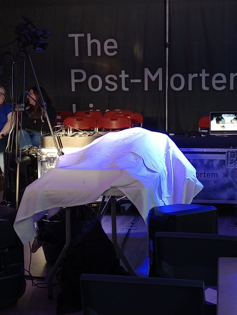 Rare night out with Hannah at an autopsy <a href="/postmortemlive/">thepostmortemlive</a>