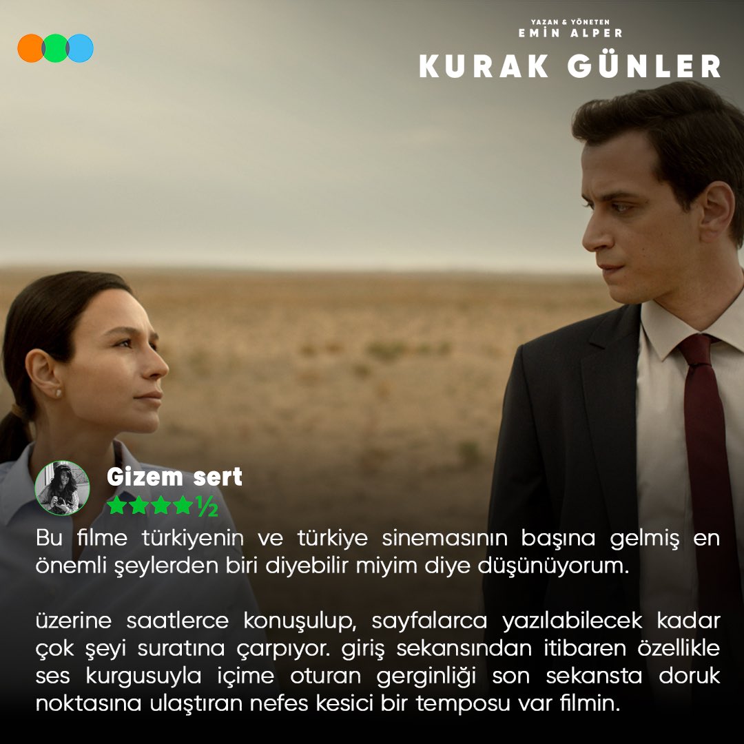 Letterboxd'ta 2022 yılındaki filmler arasında en yüksek puan alan 6. film olan #KurakGünler şimdi @netflixturkiye’de izlenebiliyor! ⭐

#BurningDays #EminAlper @LimanFilm @BirFilm @ayyapim #zolayapim #gloriafilms @TheMatchFactory #circefilms @horsefly_prods @4filmproduction