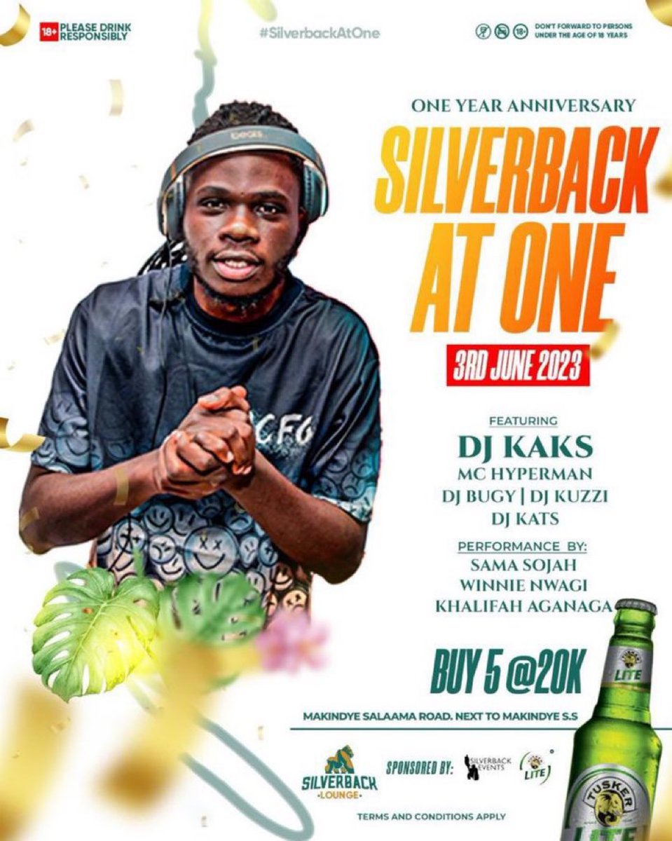 MaamaKampala21's tweet image. Party after party 🎉
It’s gonna be massive at @silverbackug on the 3rd as celebrate #SilverbackAtOne 
Don’t forget to bring your friends because that day we are going to sleep outside 🥳🥳🥳
