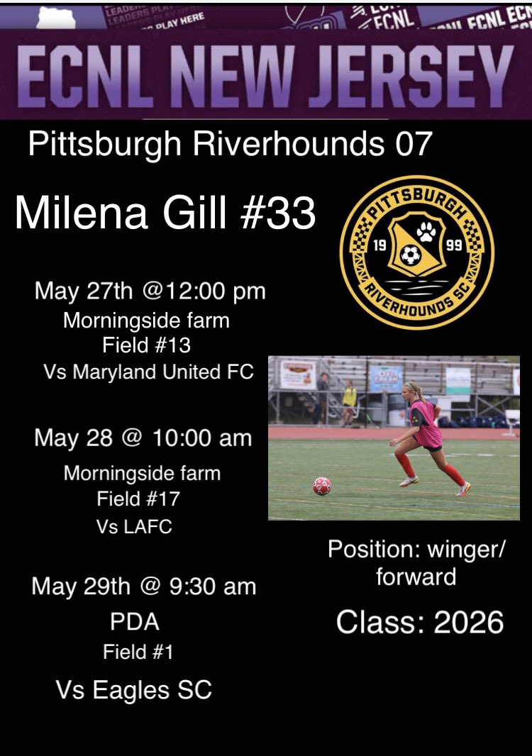 Super excited for #ECNLNJ! Come and watch me and my <a href="/HoundsAcademy/">The Riverhounds Academy</a> team play this weekend!