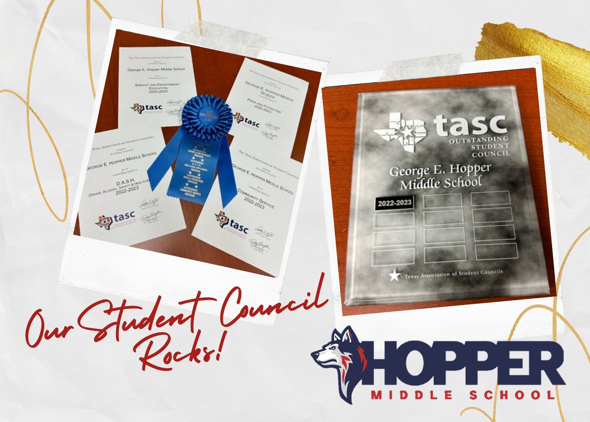 HopperMS's tweet photo. Check out these awards that our @HopperMS Student Council earned this year! We were the only middle school council in CFISD to earn this outstanding recognition this school year.  @CyFairISD @feliciahayes03 @wegener89 @swoods245 #ItsAllAboutTheTEAM #Hoppertunity https://t.co/1AMdverHA2