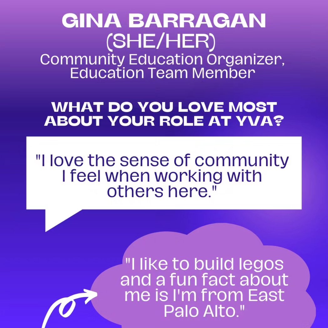 Y_Vs_A's tweet photo. Meet Gina! Our Gina is an amazing part of our education team, and we're grateful to all her work in supporting our schools! Thank you so much Gina, we're lucky to have you!! 💜 https://t.co/JleHHy7Tey