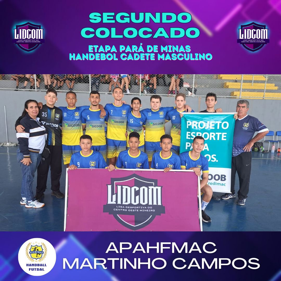 lidcom_mg's tweet photo. CLASSIFICAÇÃO DA ETAPA PARÁ DE MINAS! 

Handebol Cadete Masculino 
Parabéns as equipes Bravos Sports, Apahfmac e Praminas. 

#Handball #minastemesporte #lidcom #minasgerais #esportes https://t.co/Oc3aKEygPh