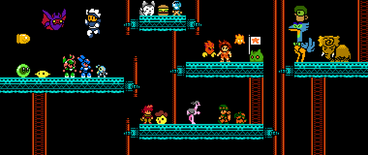 Hey everyone! We did our pixel challenge on stream yesterday and here is the result! Our theme was early 80's NES sprites (pre-1985). 

Thanks to <a href="/CurdleGames/">CurdleGames</a>, <a href="/w111nd/">w111nd</a> and <a href="/TheTrueIgni/">The_True_Igni</a> for participating!

#pixelart #8bit #retrogames