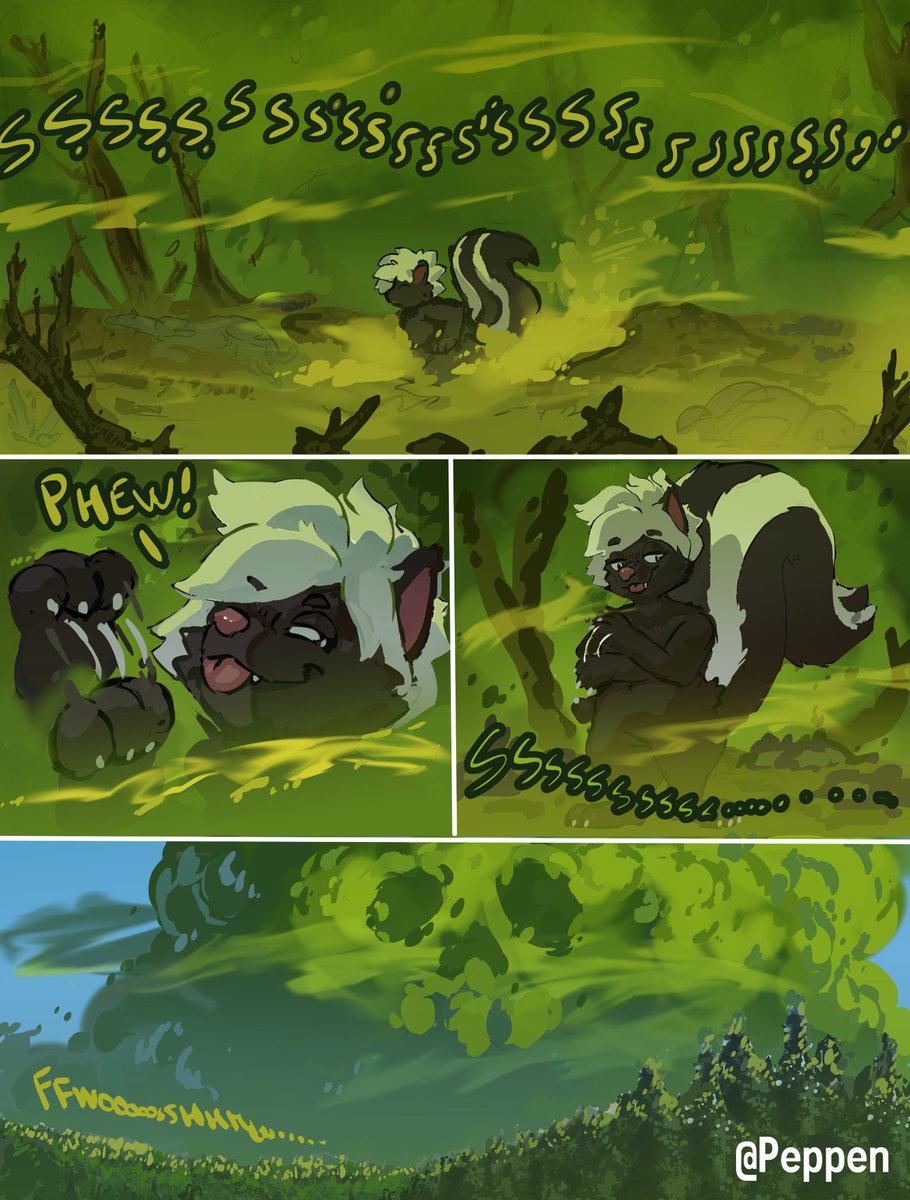DrawsPeppen's tweet photo. cw: death, snuff
Guess who's back to skunkposting thanks to comms https://t.co/6f278di3YE