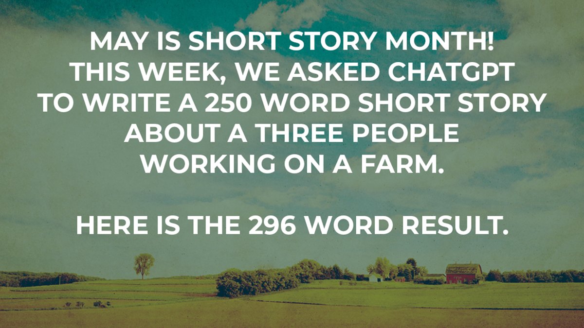 while Dave and Javier worked on building up the levee to keep the water from overflowing into the fields.

For hours, the three of them worked tirelessly, battling the wind and rain to protect the farm. They worked in silence,  5/9

#AIContent #ShortStoryMonth #ChatGPT