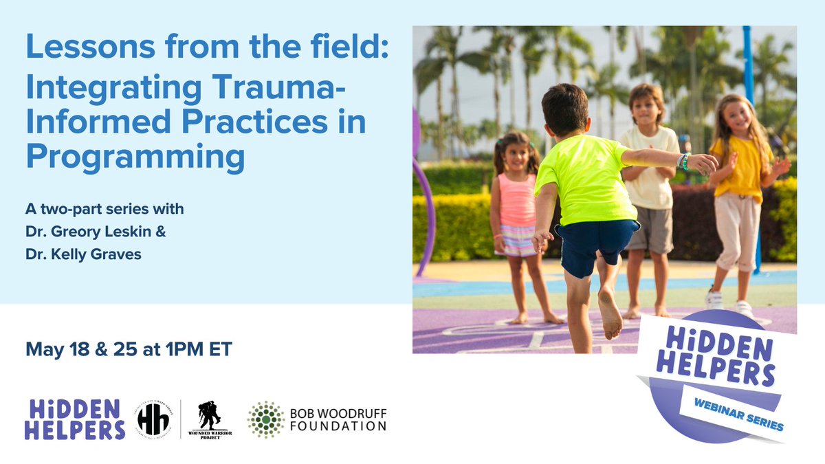 Happening tomorrow! How does creating supportive environments for #hiddenhelpers create an impact? Join us for a webinar exploring the powerful impact of trauma-informed approaches in youth programs with Dr. Gregory Leskin & Dr. Kelly Graves. Sign up: elizabethdolefoundation-org.zoom.us/webinar/regist…