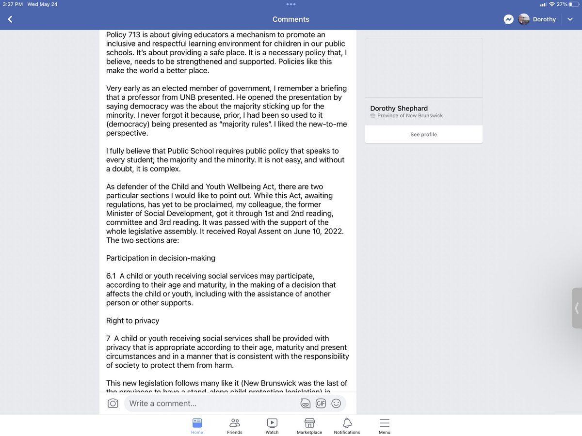 I recognize the conversation around Policy 713 has hurt and struck fear in those of the 2SLGBTQIA+ community. So, I want to be clear about my feelings on Policy 713.
