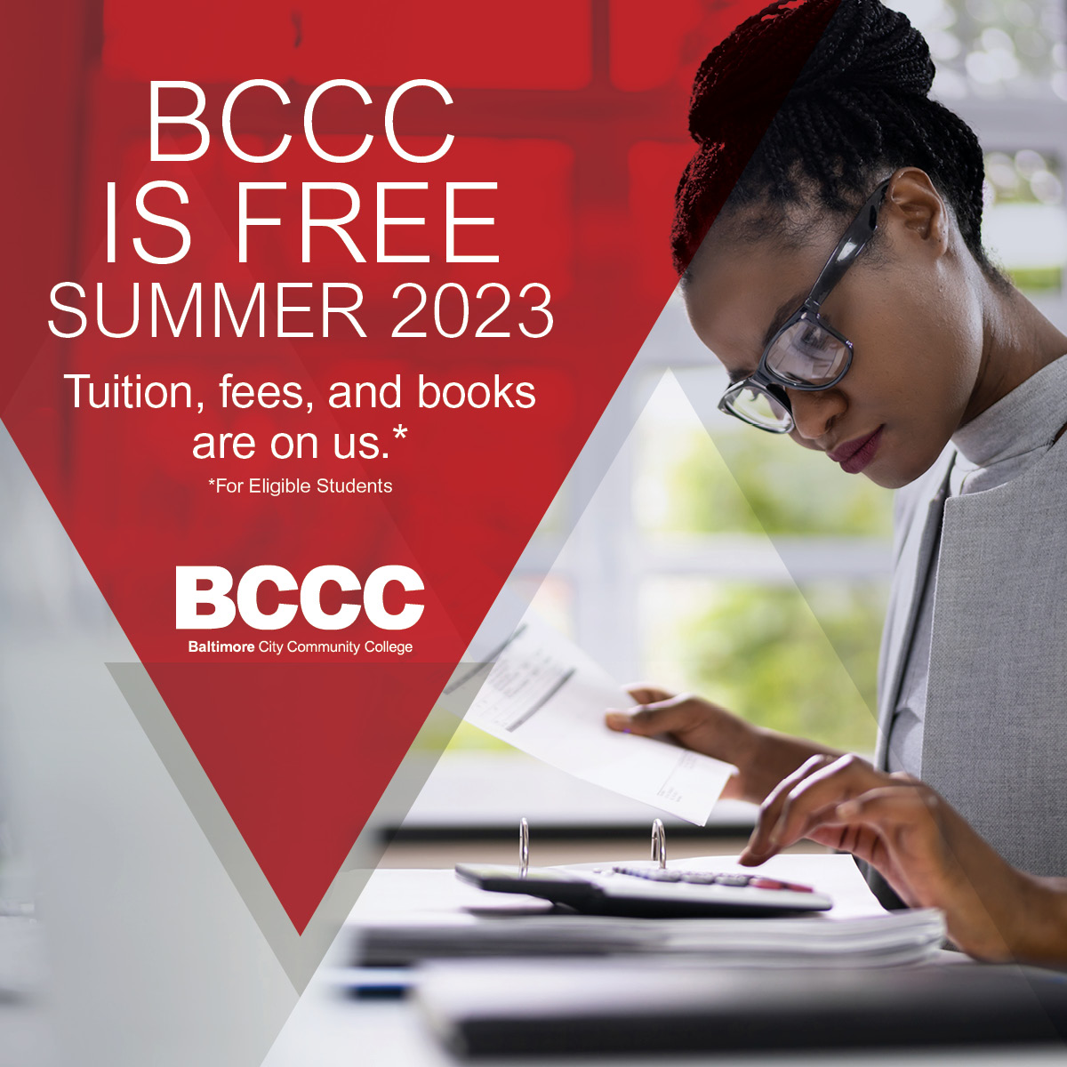 my_bccc's tweet photo. Baltimore City Community College is investing in our community by offering free tuition, books, and fees to eligible students this summer! For more information click the link below!
#BCCC #BCCCstrong #BCCCSummerisFree
https://t.co/1sKTtmrtlL https://t.co/swmilSEuO2