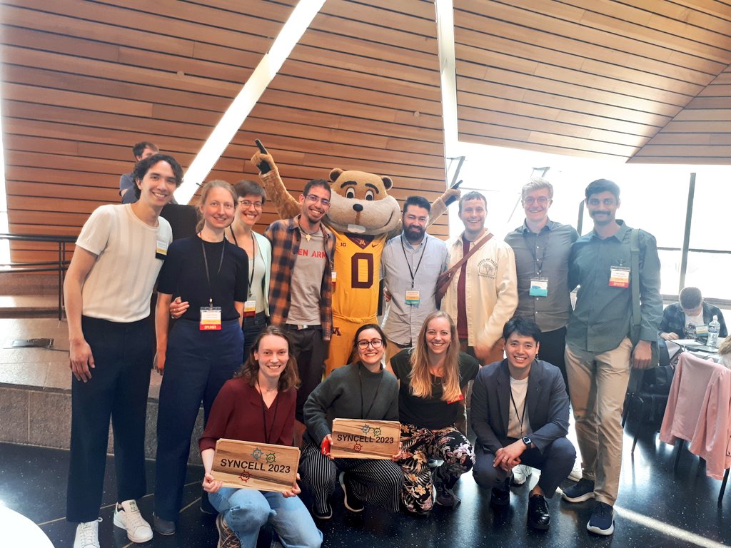 Vadim Bogatyr (@almostdrbogatyr) on Twitter photo Our <a href="/BaSyCresearch/">BaSyC</a> delegation at #SynCell2023 couldn't miss the chance to take a photo together with Goldy Gopher, the <a href="/UMNews/">University of Minnesota</a> mascot!
Congrats to Ana, Marijn and Miyer Fabiรกn, the best poster prize winners ๐
<a href="/buildacell/">Build-a-Cell</a> <a href="/SynCellEU/">Synthetic Cell initiative</a> Our <a href="/BaSyCresearch/">BaSyC</a> delegation at #SynCell2023 couldn't miss the chance to take a photo together with Goldy Gopher, the <a href="/UMNews/">University of Minnesota</a> mascot!
Congrats to Ana, Marijn and Miyer Fabiรกn, the best poster prize winners ๐
<a href="/buildacell/">Build-a-Cell</a> <a href="/SynCellEU/">Synthetic Cell initiative</a>