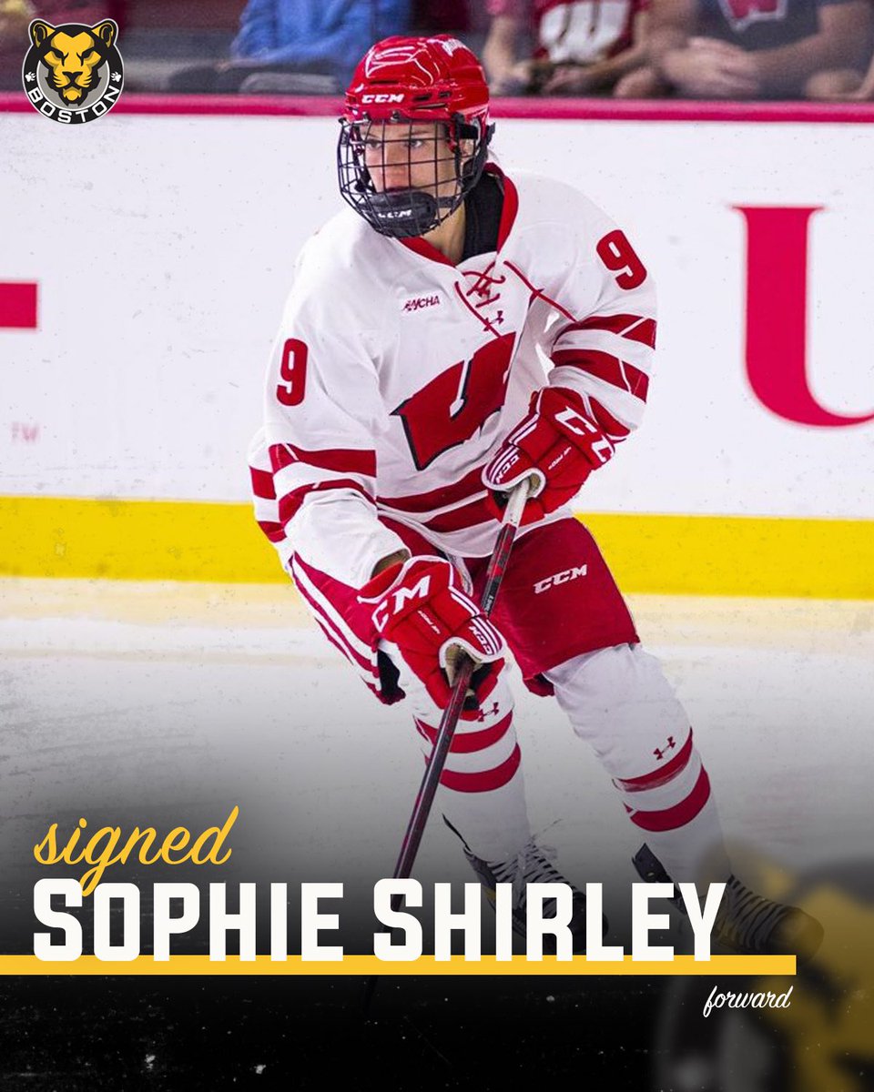 TheBostonPride's tweet photo. 🚨SIGNING NEWS 🚨
Three-time NCAA Champion Sophie Shirley has signed with the Pride! In her five seasons with @BadgerWHockey, the forward averaged just over a point per game.
✍️: https://t.co/iFBEE8lRKI
#PridePHF | @sophieshirley9 https://t.co/n1cd3iByQr