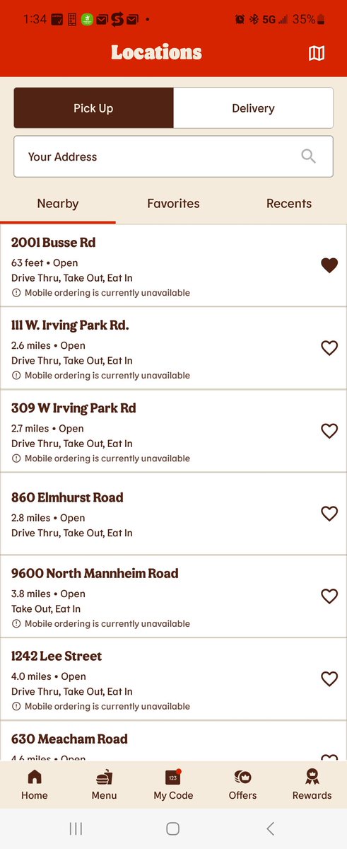 Her0Guy's tweet photo. @BurgerKing I drove to two Burger Kings to get the Whopper Wednesday deal but mobile ordering was down at both places before I realized its down at most places. 😓 https://t.co/HeAcH0tF2o