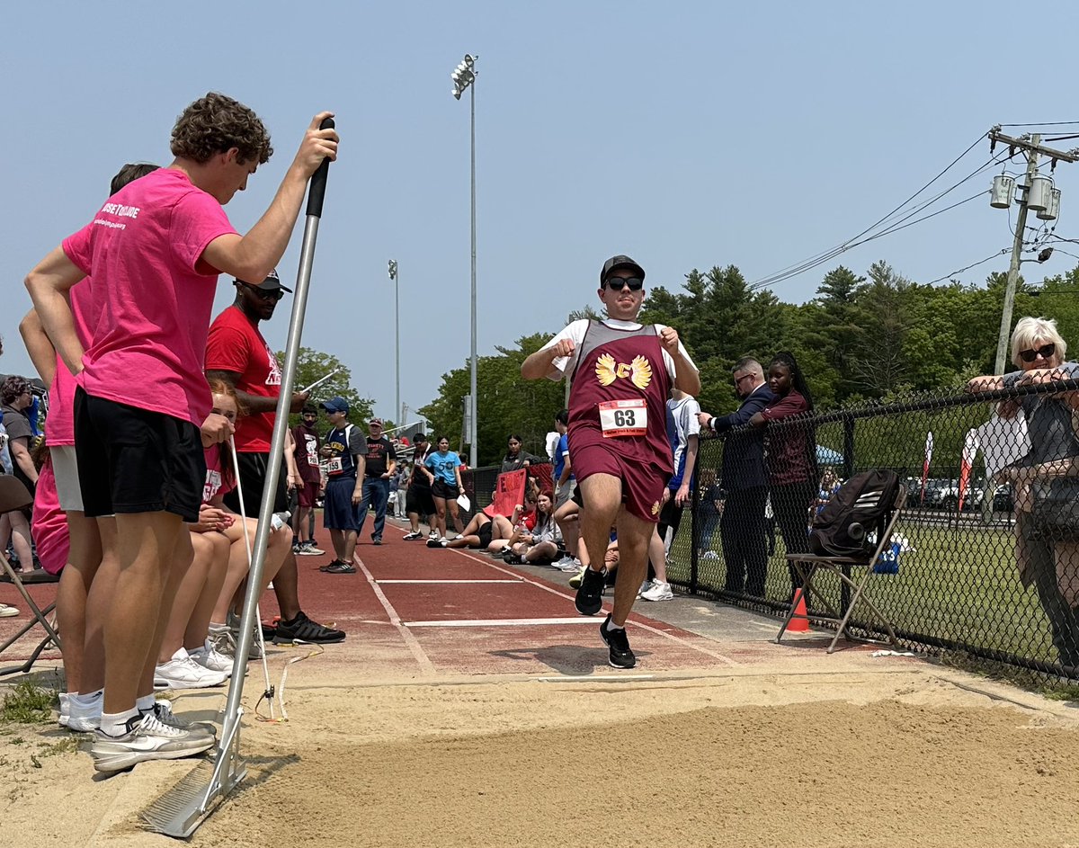 Chase finished 6th in his long jump tier!!!!  @CaseSports @JosephCaseHS @SwanseaUnified @SpOlympicsMA #choosetoinclude #casepride