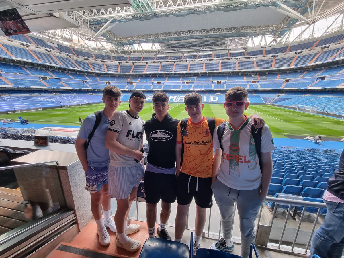 StCiaransCS's tweet photo. Our TYs are on their end of year trip to Madrid. Students were up early this morning as they flew from Dublin Airport. They then spent the afternoon visiting the Bernabeu stadium and a walking tour of Madrid. https://t.co/e0F4ZCaD2u