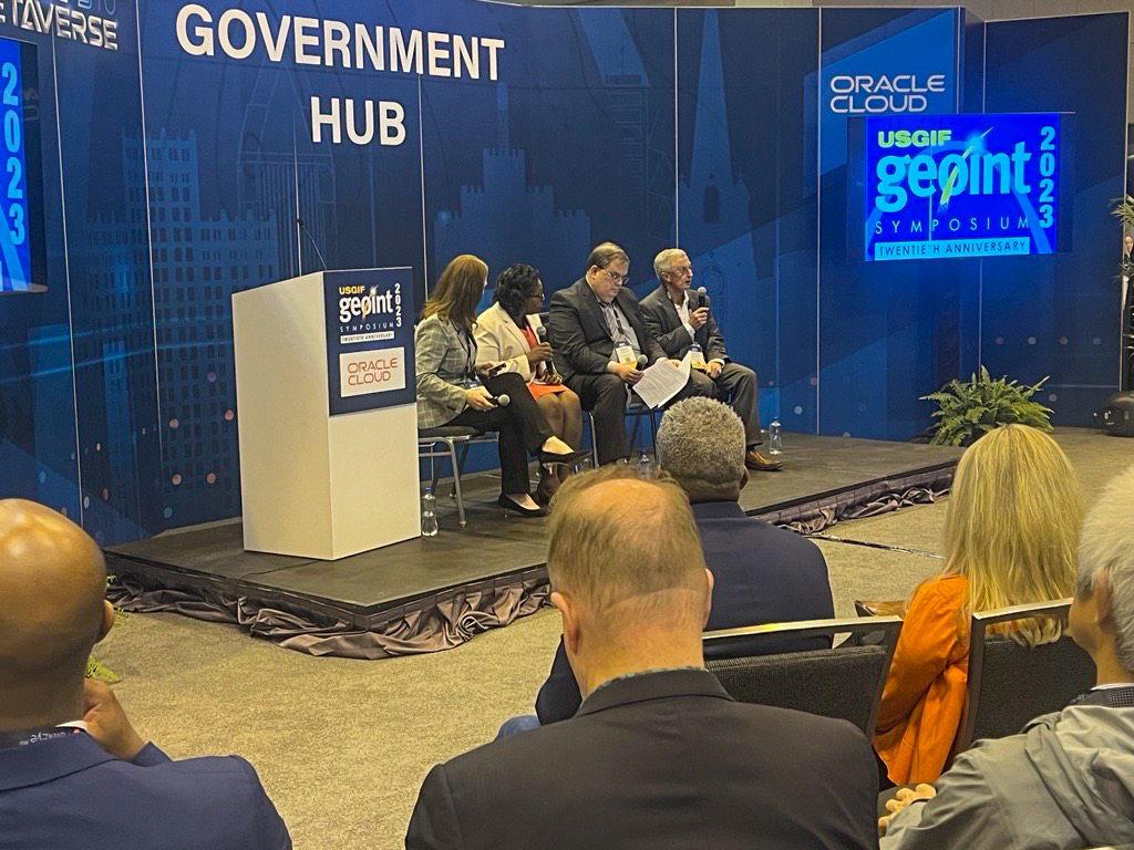 Tim Clayton, Director, Acquisition Oversight, Office of the Component Acquisition Executive, NGA at #GEOINT2023's Government Hub, promoted the new Program Executive Office structure as a game changer in how Acquisitions communicates NGA's budget request to Congress more clearly.