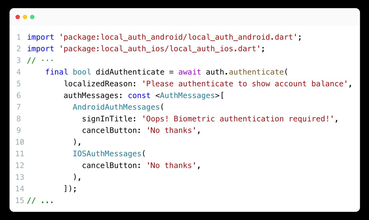 cavin_1910's tweet image. Hey #FlutterDevs,
Have you implemented a functionality where you have to secure your app by using biometrics security? Today I’m gonna share a package that does the same.
#100daysofflutter #Flutter #day98 @FlutterDev