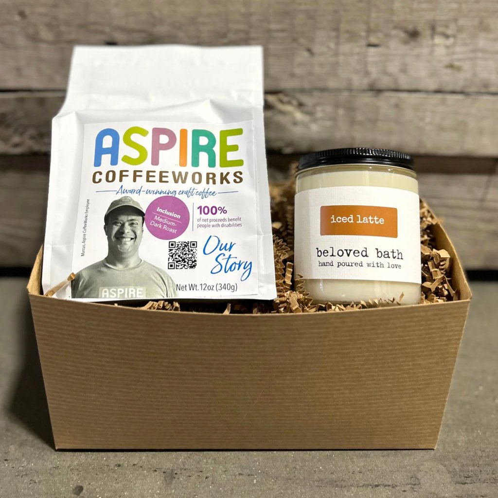 Our NEW collaboration with <a href="/BelovedBath/">Beloved Bath</a> is LIVE! Just like us, Beloved Bath provides meaningful employment for people with #autism. Order your Coffee &amp; Candle Gift Set today. P.S. The Iced Latte Candle smells INCREDIBLE!
