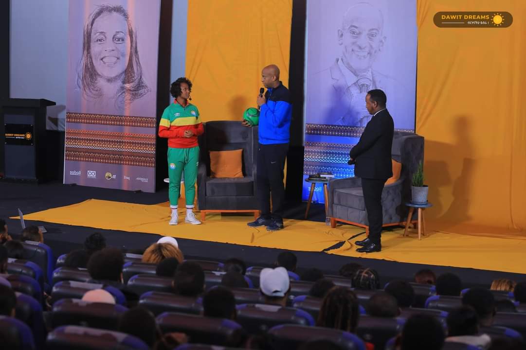 Its been my pleasure to be a guest at @DawitDreams ... Sharing my 10 years journey as a women footballer in Ethiopia will motivate many woman across vast spectrum of decipline.