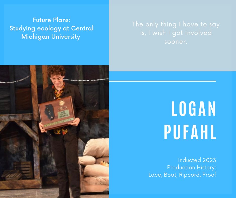 Today's Senior Thespian is one of our 2023 inductees! Logan Pufahl! #theatrekids