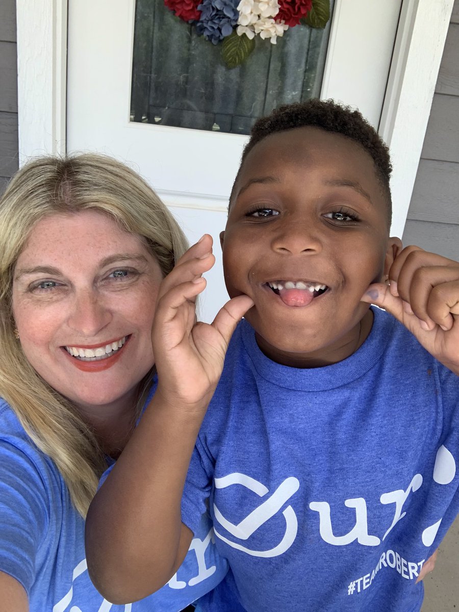HoneyKatieLynn's tweet photo. Today we wear blue for Bill @CoachRob78 as he kicks off the next leg of this marathon! You got this! Let’s go! 💙 #checkyourcolon #goodbyecancer #teamrobertson https://t.co/KWXbxFq6tT