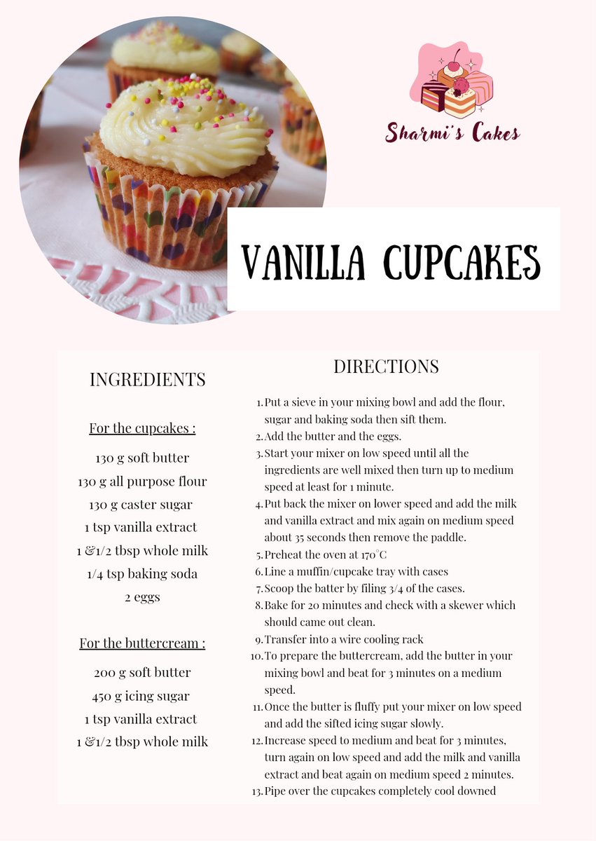 #Vanillacupcakes #fullrecipe #sharmiscakes #recipeblog