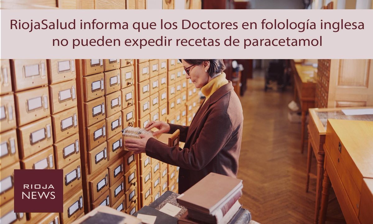 Riojasalud informa que los filólogos no pueden expedir recetas de Paracetamol. De esta manera sólo podrás acudir a los servicios de Riojasalud.

#riojanews