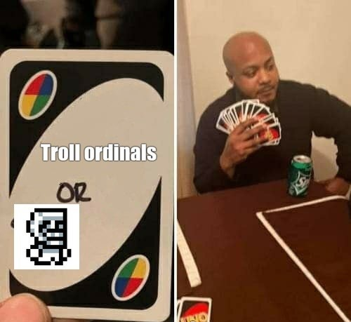 Troll_Ordinals's tweet photo. Srry mfers the team and I find ourselves in a difficult decision...

LETS TROOLL RAID RAID GOGOGO🔥
#Trolling #Innovation #NFTs #ordinals #bitcoin #bitcoinnft #nft https://t.co/7zzTyPepRS